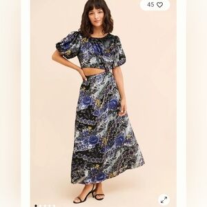 Let Me Be Me Velvet Cut Out Dress Wood Closures 1xl Euc